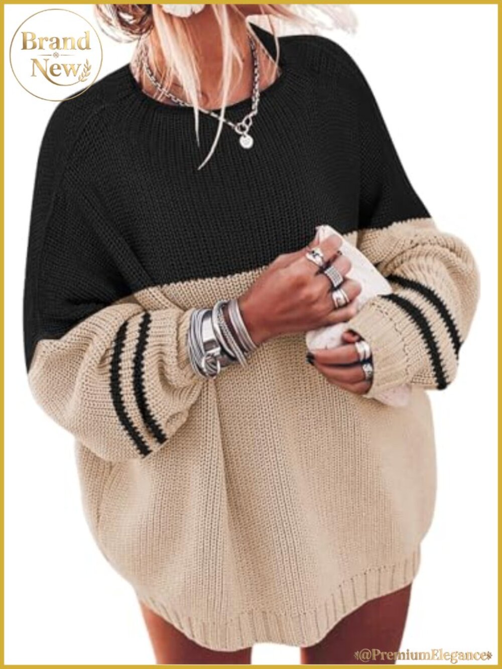 Oversized Chunky Knit Pullover Sweater Women Fall Winter Cozy Long Sleeve